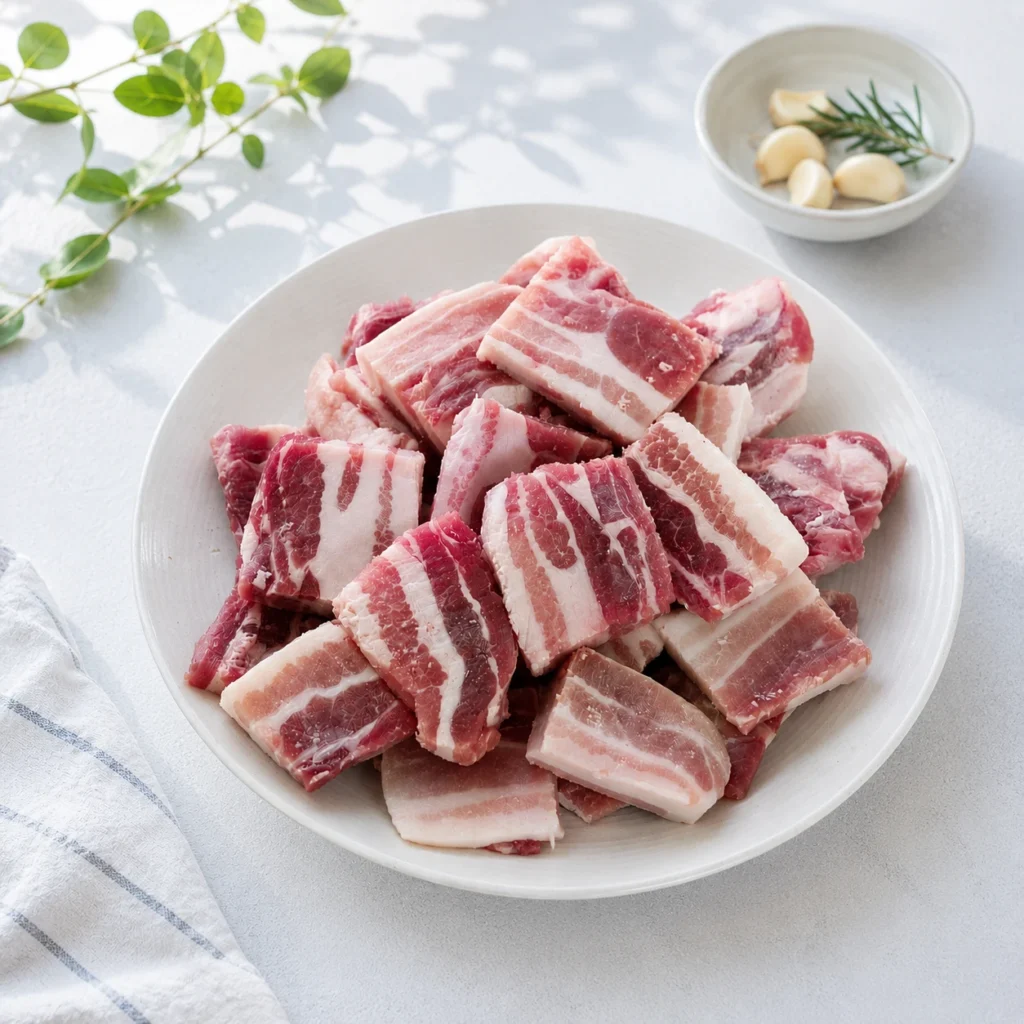 Thịt ba chỉ gạch cao cấp Hwanghakgogi, 1cm, 1kg, 1 miếng