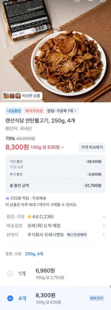 Bánh Bulgogi 250g, 4 gói