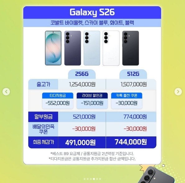 Thiết bị nhà mạng SKT S26 256GB