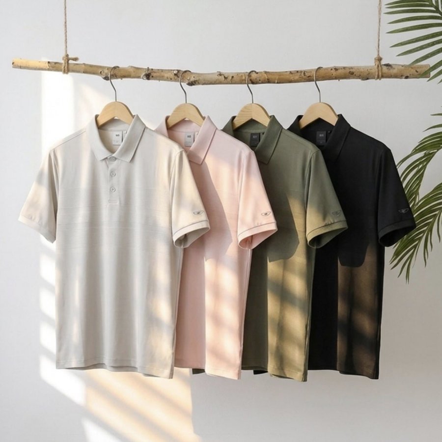 Áo thun polo ngắn tay họa tiết hoa văn đặc trưng K2