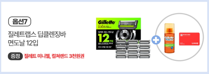 Lưỡi dao cạo râu Gillette Labs 12 gói (Cung cấp phiếu quà tặng văn hóa 3.000 won)