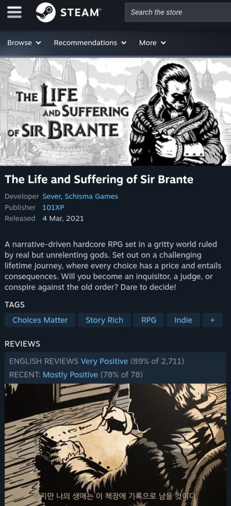[Steam] Cuộc đời và nỗi đau của Sir Brante