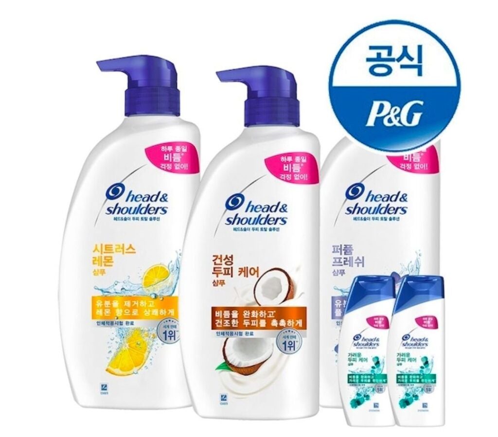 Dầu gội đầu & vai 850ml x 3 + 2 dầu gội mini được cung cấp