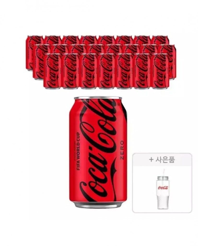 Coca-Cola Zero 350ml 24 lon + cốc lạnh