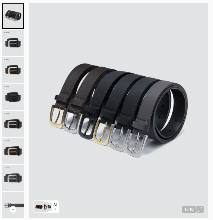 Thắt lưng da tổng hợp Saffiano tiêu chuẩn 30mm