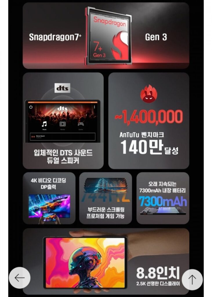 Máy tính bảng chơi game ALLDOCUBE iPlay70 mini ultra 8 inch 12+256GB