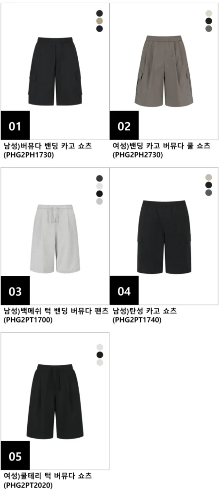 Các loại quần short Polham
