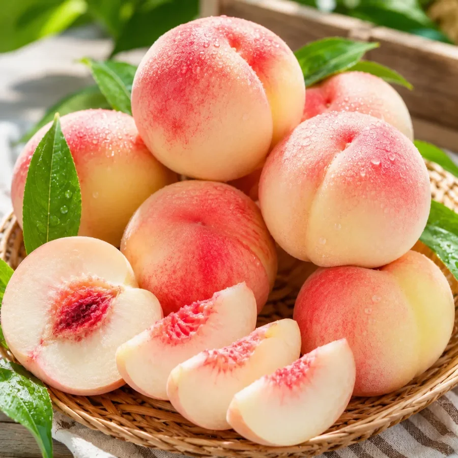 Đào trắng nứt, 4kg quả vừa và nhỏ