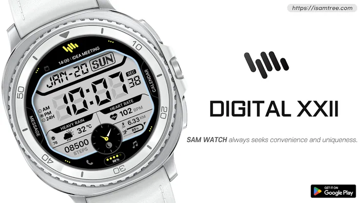 Mặt đồng hồ Galaxy SamWatch Digital XXII