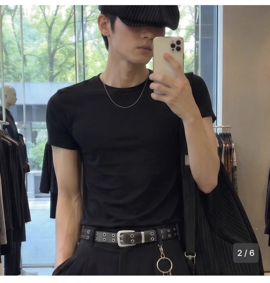Thắt lưng da có lỗ gắn đôi cổ điển đậm nét Unisex