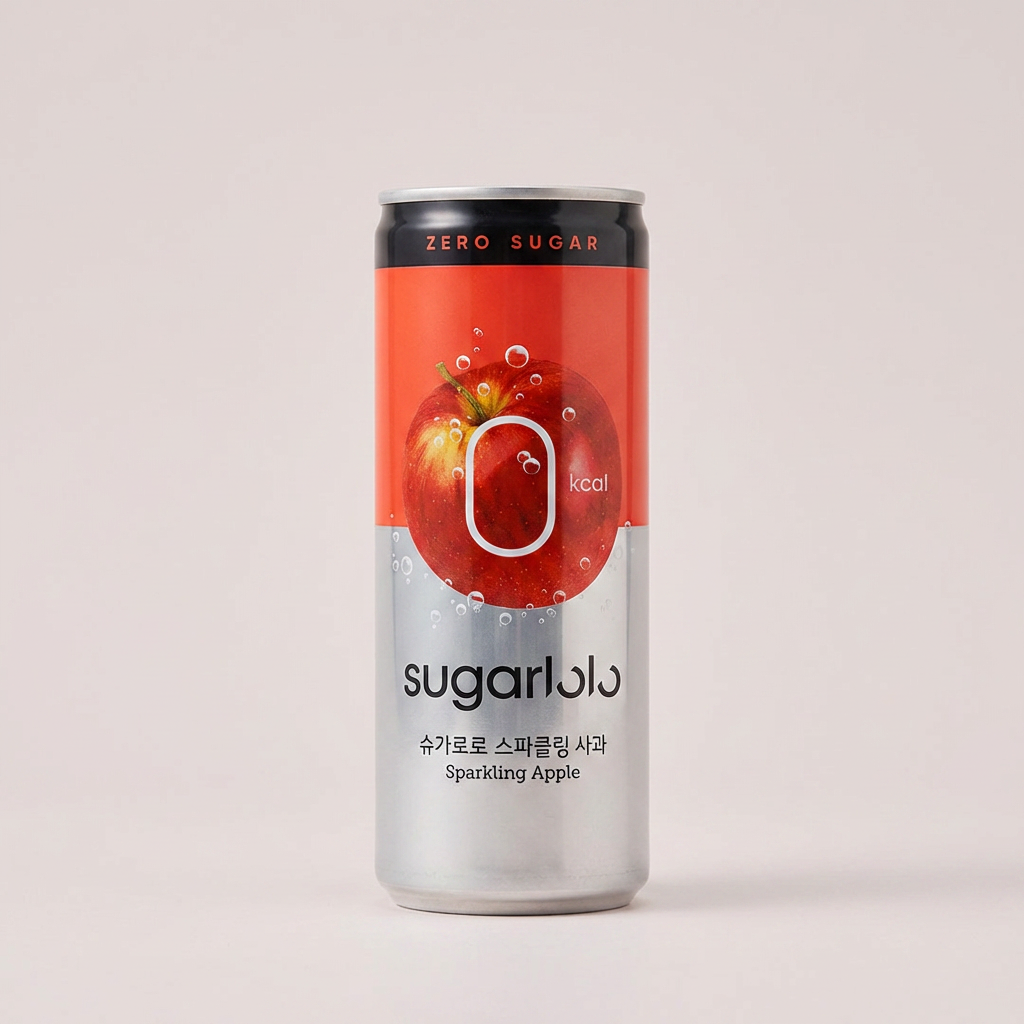 Sugarloro sủi bọt hương táo, 250ml, 30 miếng