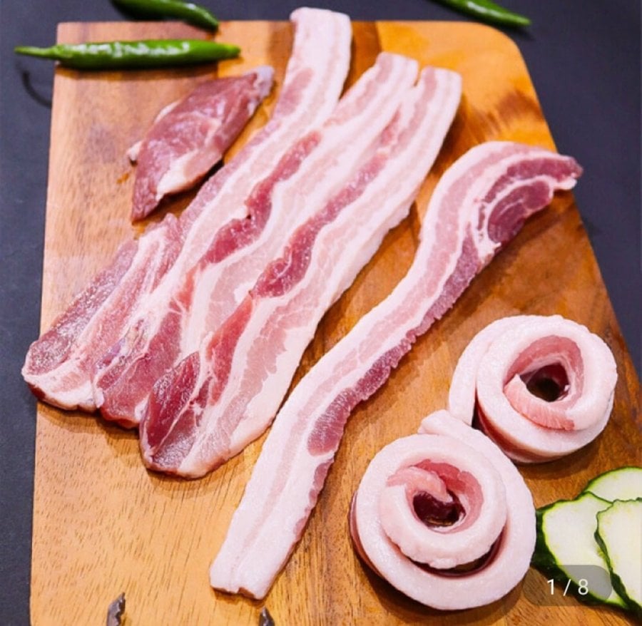 Thịt ba chỉ đen Duroc 500g 4 gói