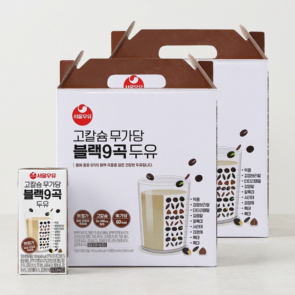 Sữa đậu nành đen 9 hạt có hàm lượng canxi cao Sữa Seoul, 190ml, 32 chiếc