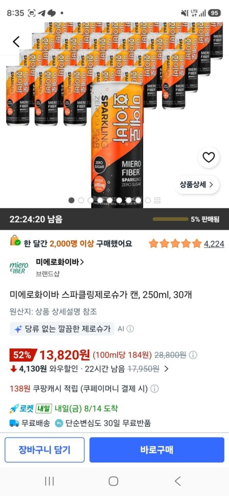 Lon Không Đường Miero Fiber, 250ml, 30 chiếc.