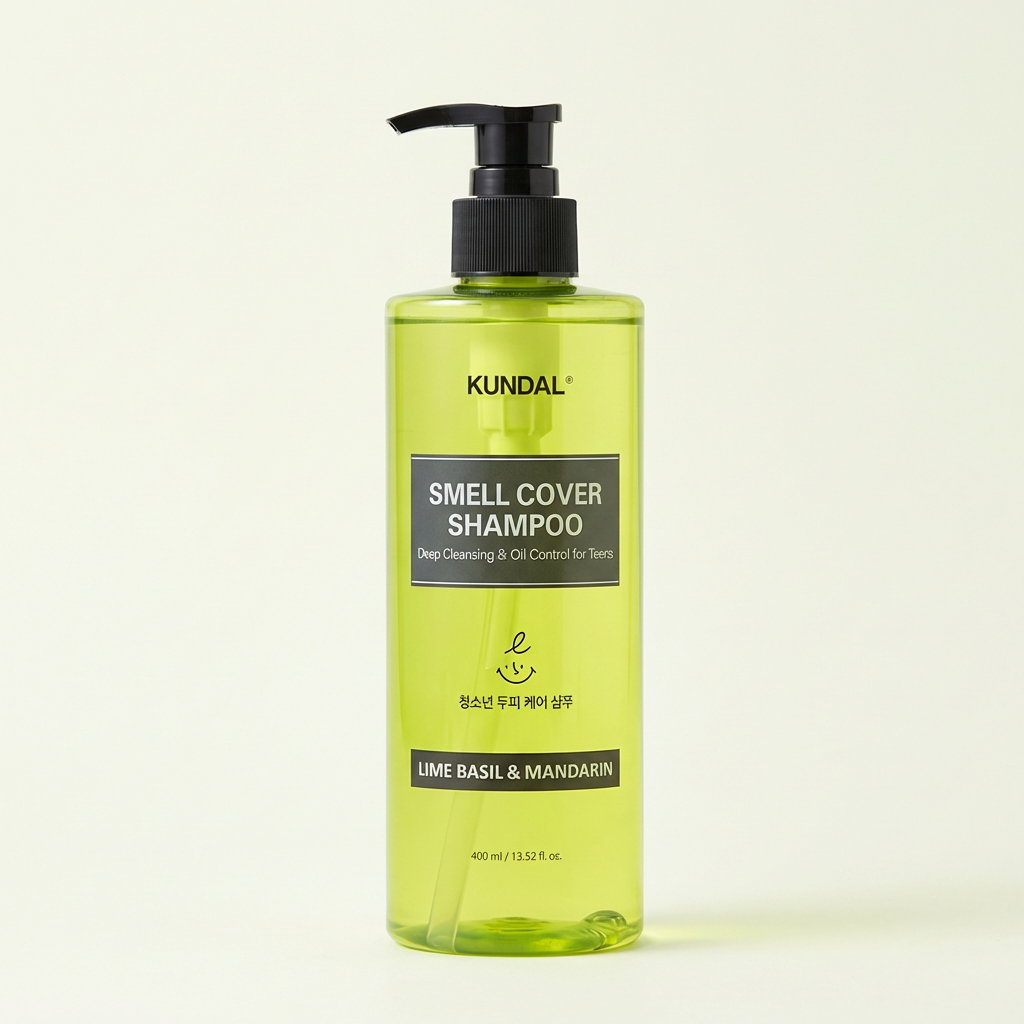 Dầu gội Kundal All Day Smell Cover Youth, Lime Basil & Mandarin, 400ml, 1 miếng + Dầu gội tặng kèm, Mùi hương ngẫu nhiên, 400ml, 1 miếng