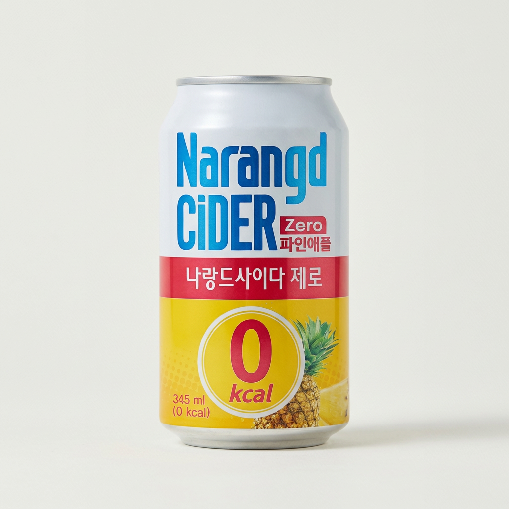 Naland Cider Zero Dứa, 345ml, 24 miếng