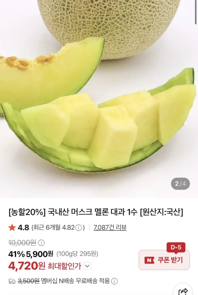 1 quả dưa lưới lớn trong nước
