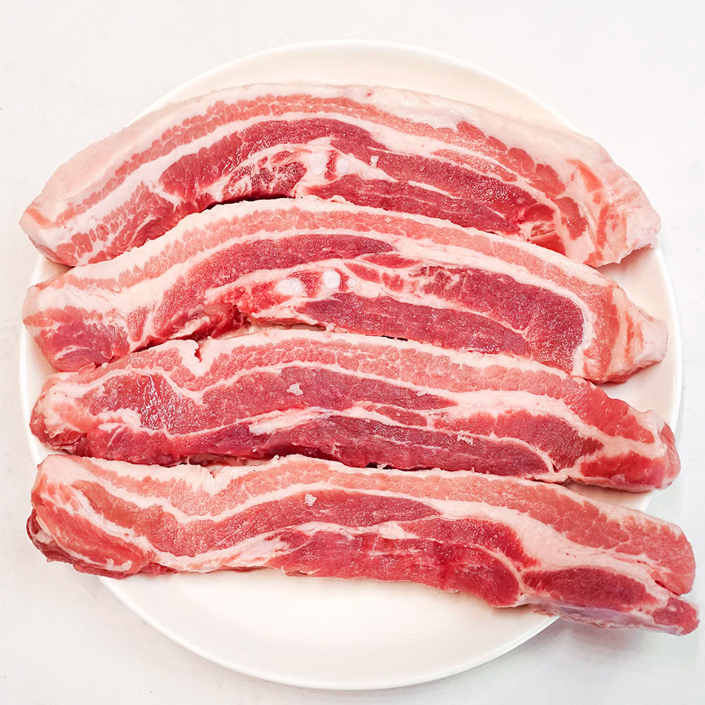 Thịt ba chỉ đen Yookjungdae Duroc, 500g, 4 miếng
