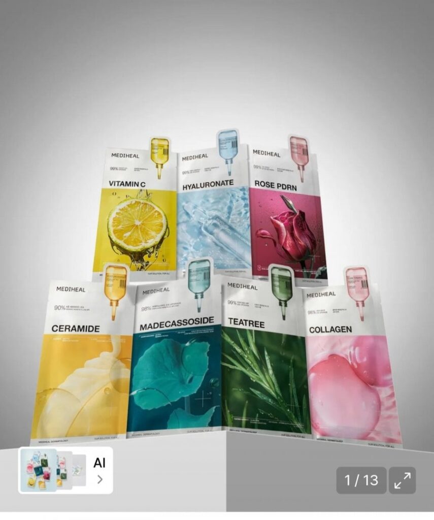 Mediheal Essential Mask Pack 7 loại 10 tờ + 10 tờ