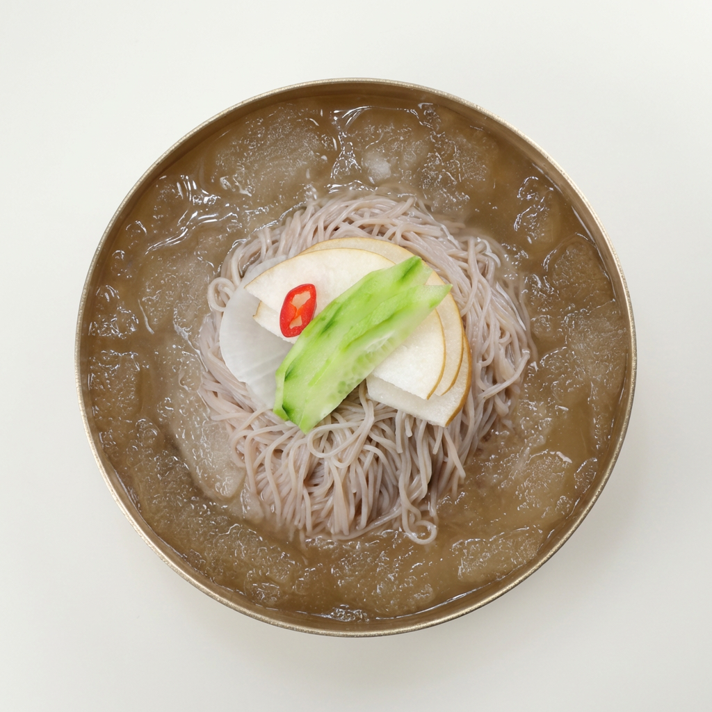 Mì lạnh Sosorak nửa rưỡi Hamheung 10 suất, mì lạnh Hamheung 2kg + Nước dùng Dongchimi 300g 5 gói + Sốt Bibim 50g 5 gói, 1 bộ
