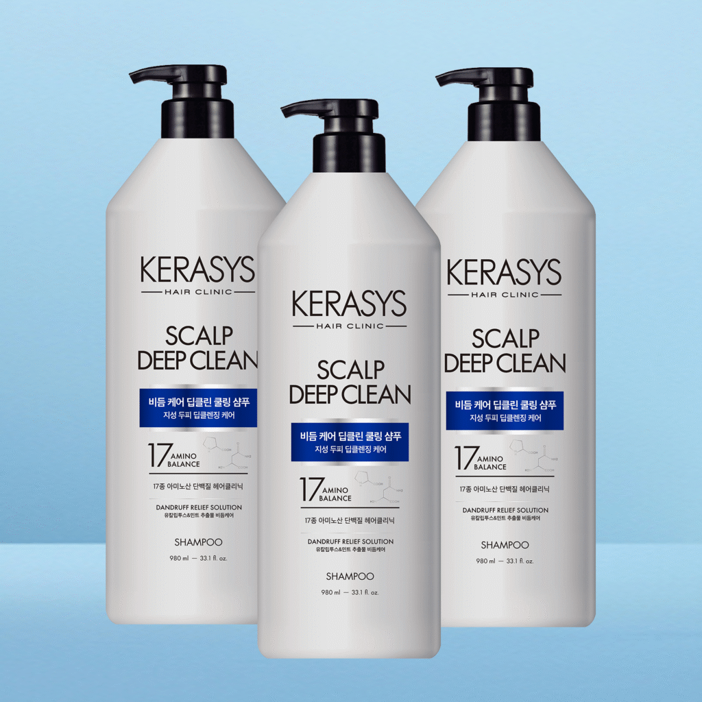 Dầu gội Kerasys Scalp Dandruff Care Deep Clean Cooling Protein, 980ml, 3 chiếc.