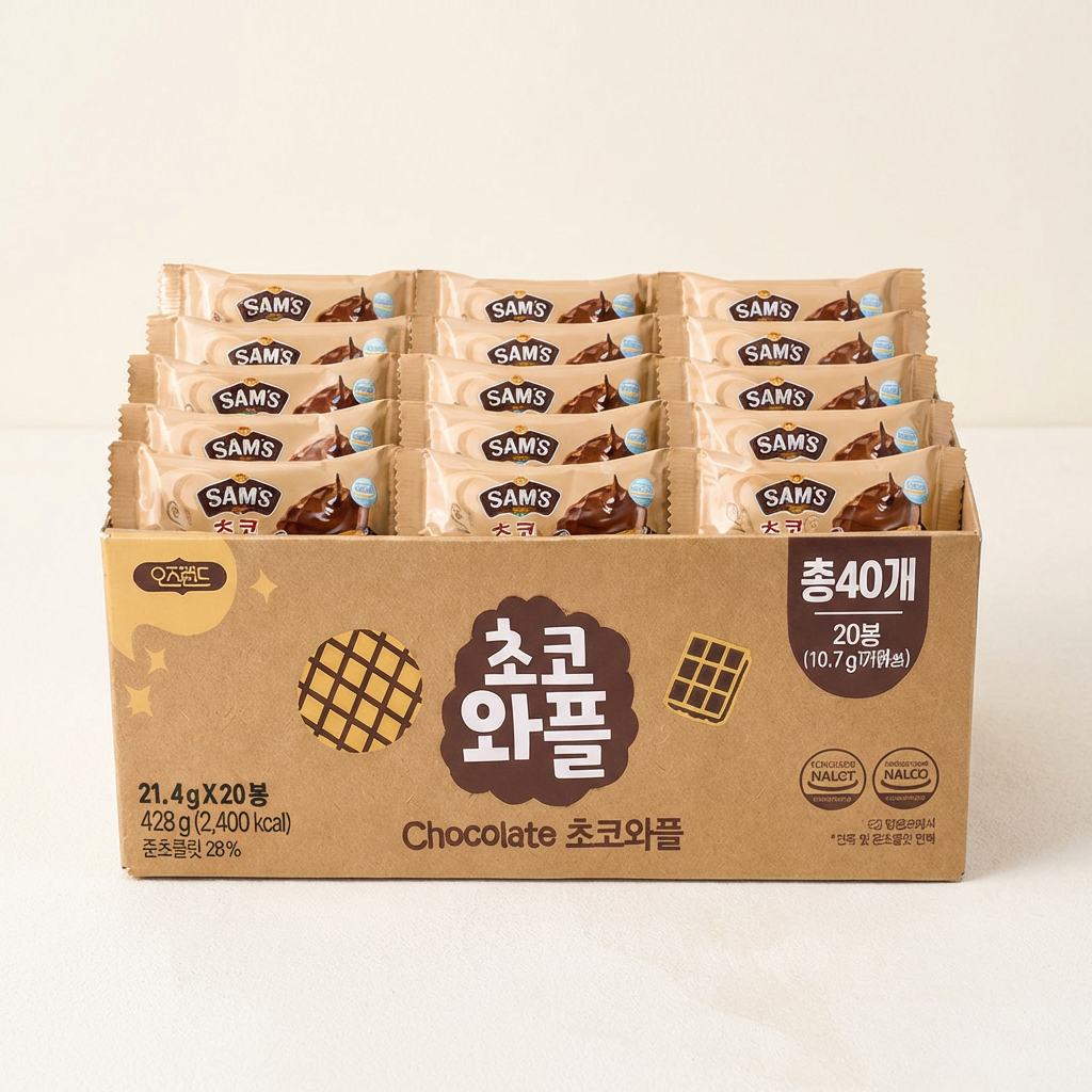 Bánh quế sô cô la Ozland, 21,4g, 20 túi, 1 hộp