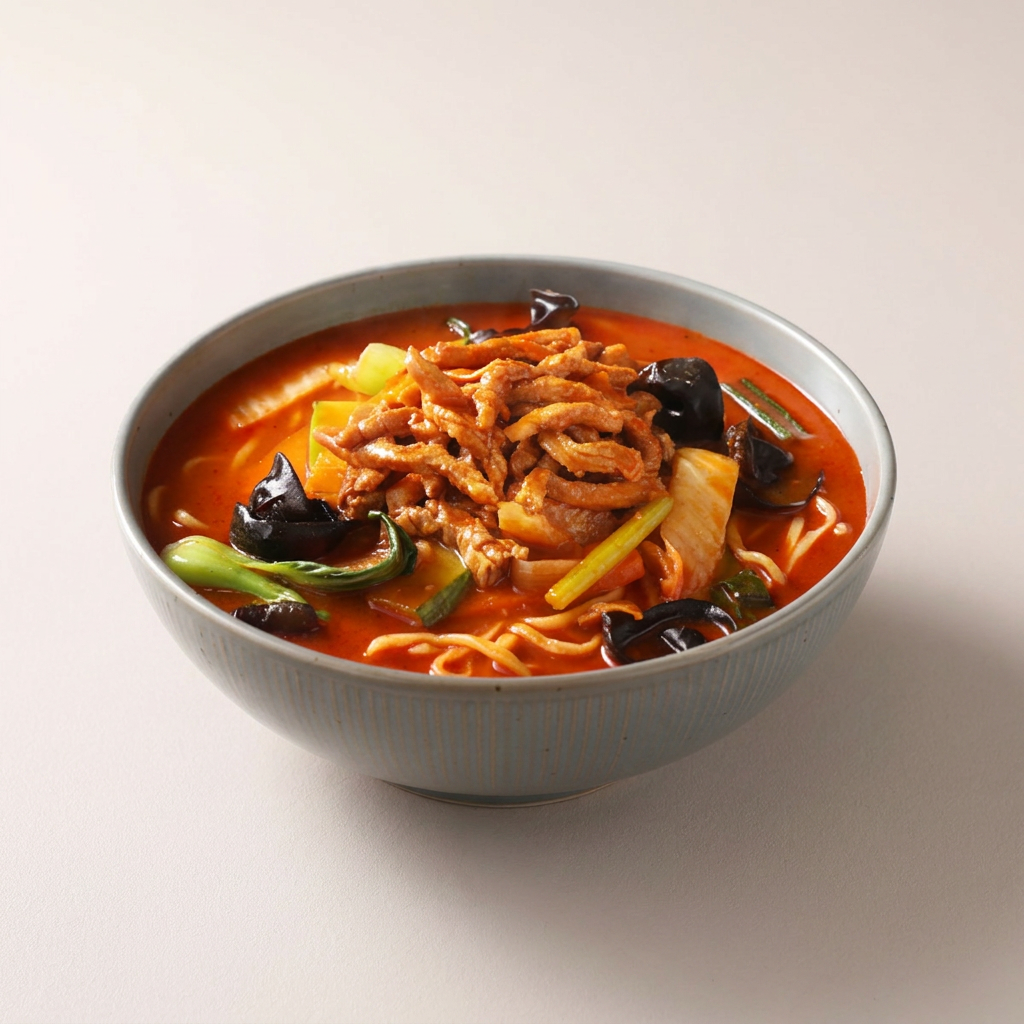Thịt nướng Hongya jjamppong, 400g, 4 miếng + Mì Trung Hoa, 230g, 4 miếng