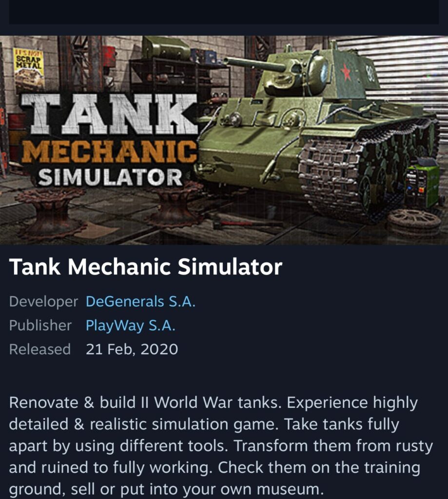 [Steam] Mô phỏng cơ khí xe tăng