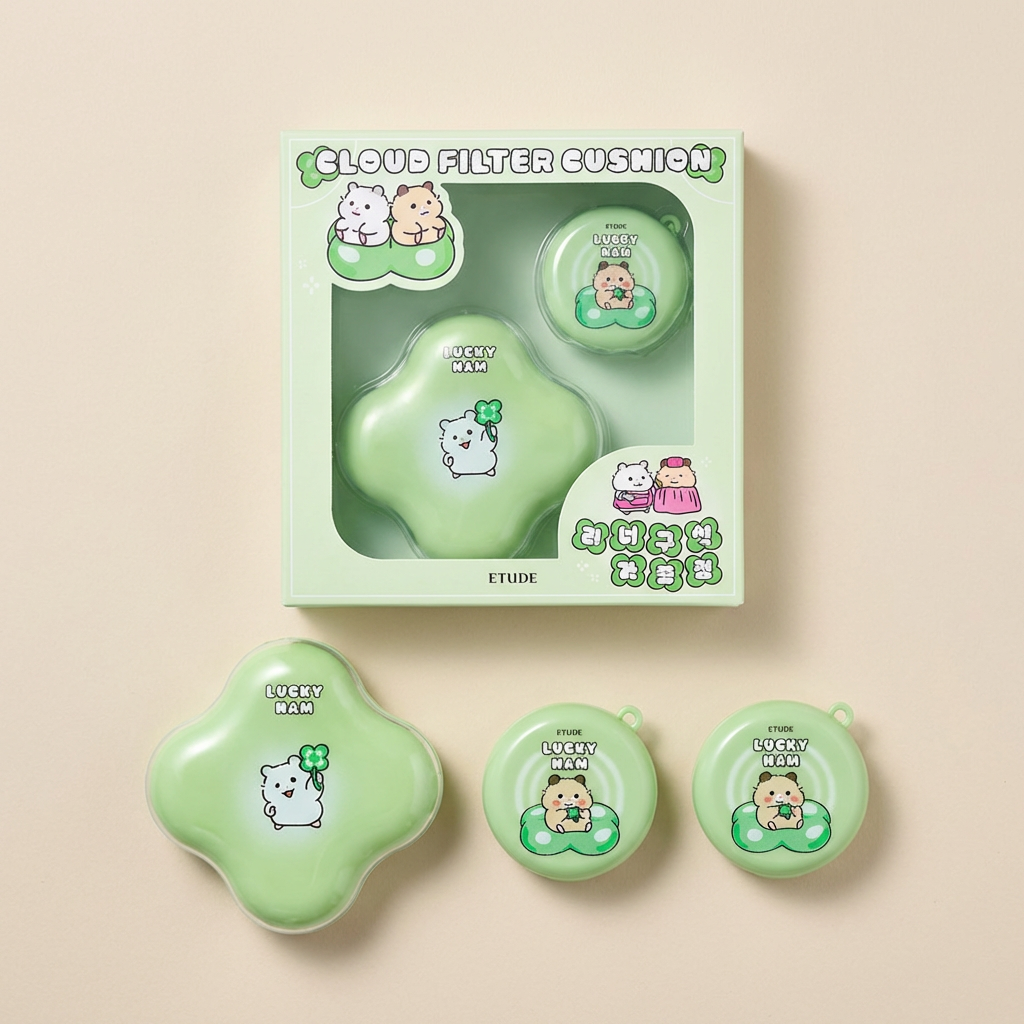 Bộ đặc biệt Etude Lucky Ham Cloud Filter Cushion, Ivory, 1 miếng