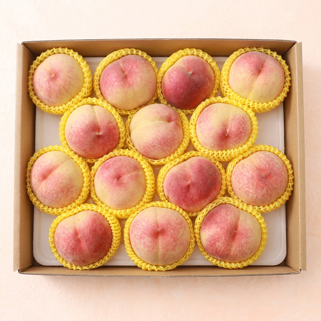Đào trắng, đào nứt, trái ngẫu nhiên, 8-14 quả, 2kg, 1 hộp