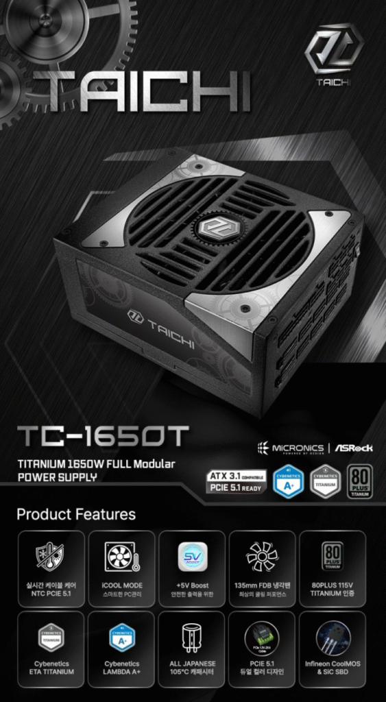 [Đường 11] ASRock TAICHI TC-1650T 80PLUS Titanium Full Module ATX3.1