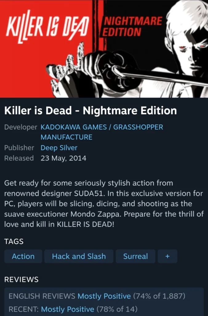 Phiên bản Killer is Dead Nightmare