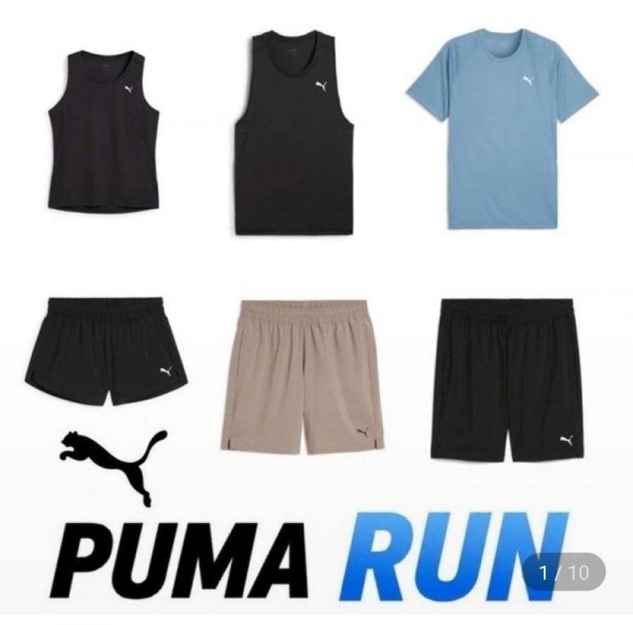 31 kiểu quần áo tập thể dục chạy bộ phong cách thể thao Puma Bộ sưu tập đồng phục quần short ngắn tay